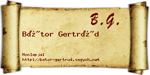 Bátor Gertrúd névjegykártya